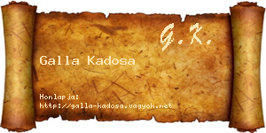 Galla Kadosa névjegykártya